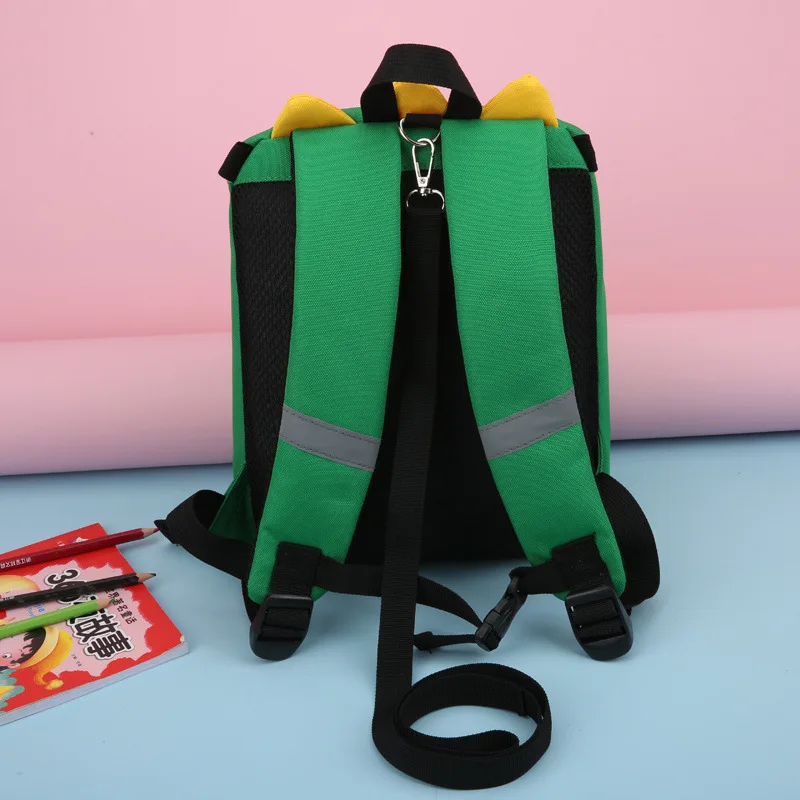 Saco personalizado do unicórnio dos desenhos animados para crianças, mochila de prevenção perdida dinossauro pequeno bonito bebê jardim de infância, atacado