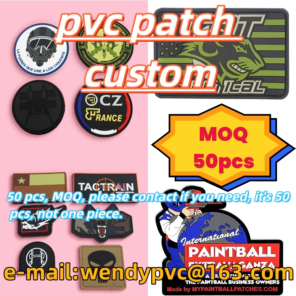 Custom Military Patches PVC MOQ 50 pcs, High Quality Rubber Tactical Patches Clothing Rubber Patches Backpack Rubber Patches