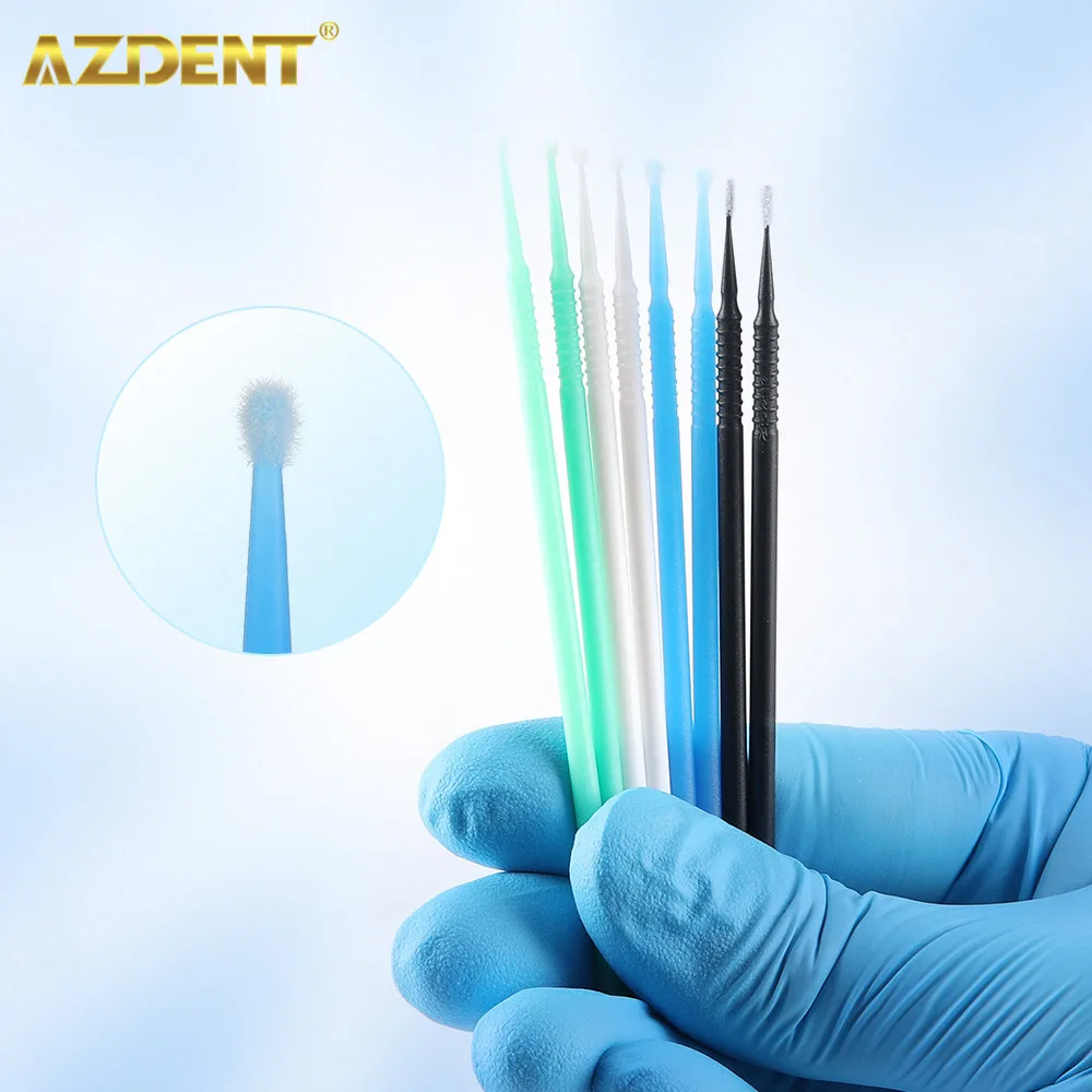 100szt AZDENT Dental Micro Brush Bottle Jednorazowe Microbrushes Aplikatory Końcówki Zęby Czyszczenie jamy ustnej Materiał stomatologiczny Narzędzie