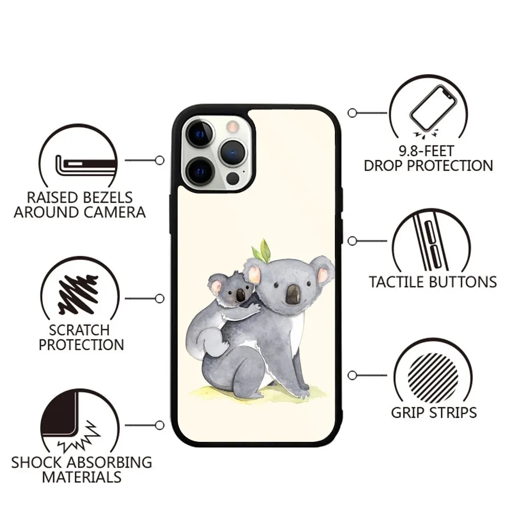 Cartoon Animal Koala Phone Case For iPhone 15,14,13,12,11,Plus,Pro,Max Mini Magsafe Magnetic Wireless Charging