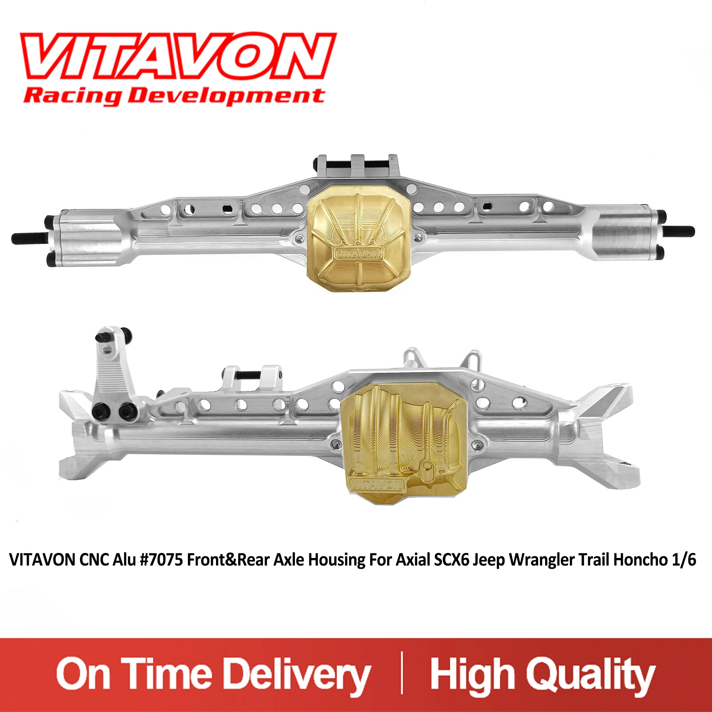 

VITAVON SCX 6 Alu #7075 Front & Rear Axle Housing with Brass diff cover for Axial 1/6