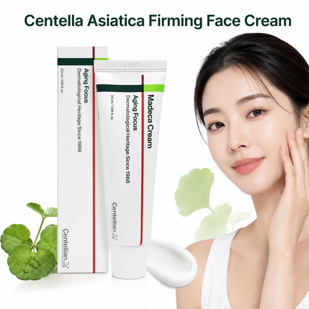 Centella Asiatica Firming Face Cream Hydrating Lifting Moisturizer for Fine Lines Sagging Skin Elasticity Sensitive Skin Care