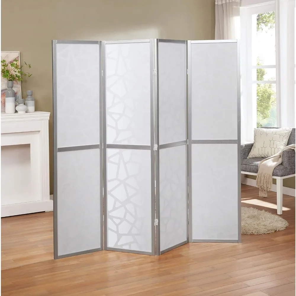 4 Panel Screen Room Divider, Screen Divider is Made with Special Non-woven Fabric, Suitable for Living Room, Office, Bedroom