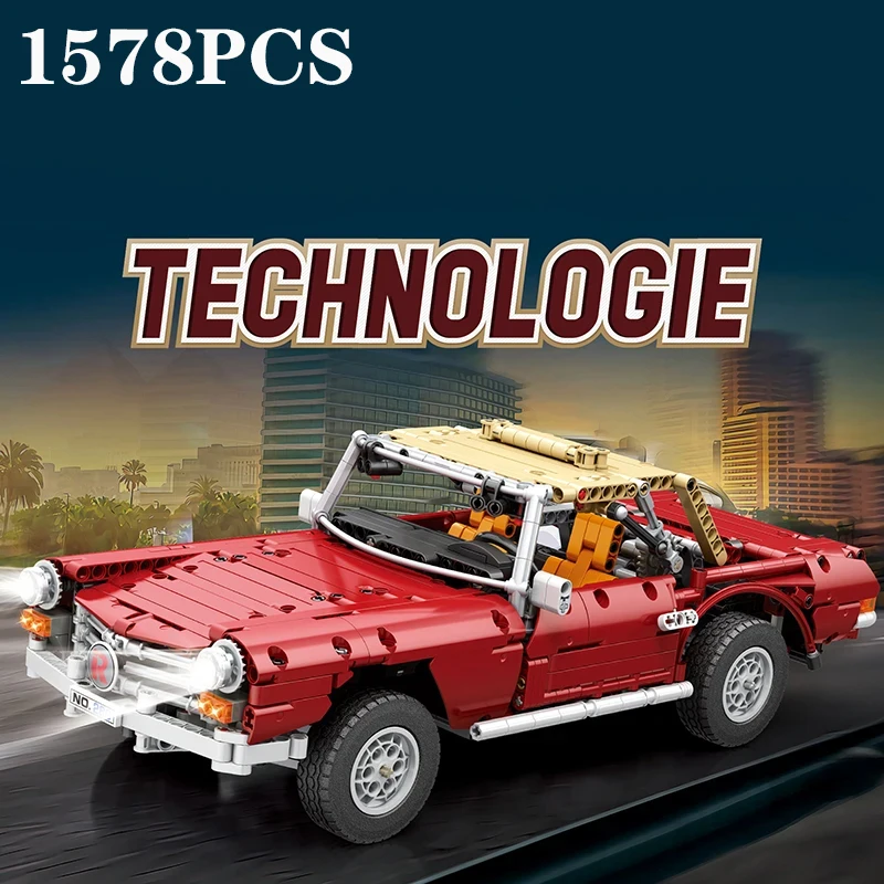 1578PCS Retro Classic Car Building Blocks Remote Control Technology Electronic Bricks 280SL Car Model Kids Toys Birthday Gifts