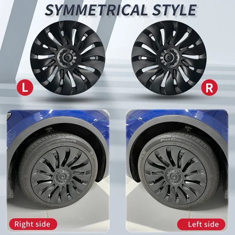 HubCap Performance Tampas De Roda, Substitutos De Automóvel, Hub, Tampa De Borda Cheia, Acessórios Para Tesla Modelo Y, 19 ", 2018-2024, 4Pcs