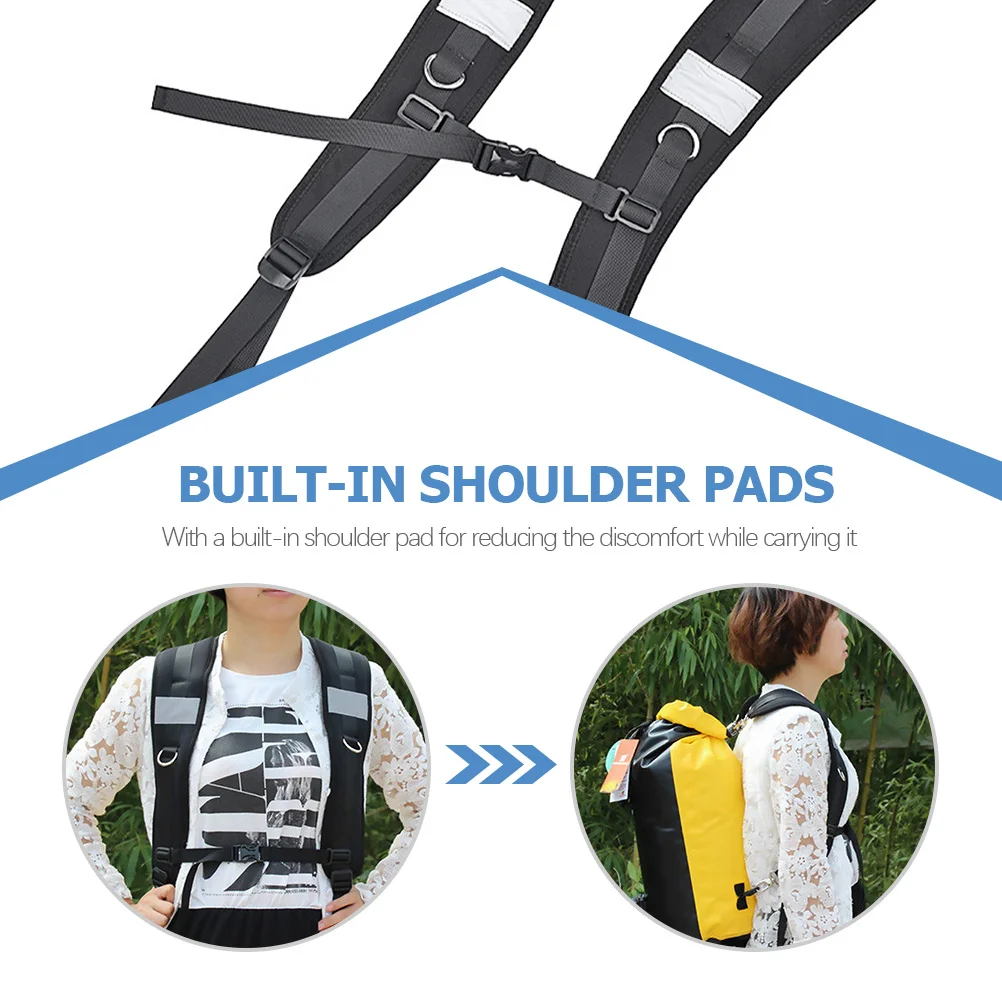 1 زوج مقاوم للماء على ظهره الأشرطة استبدال قابل للتعديل حزام الكتف المزدوج مبطن النيوبرين في الهواء الطلق الانجراف الرياضة الكتف