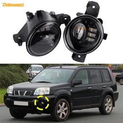 2 X Car Right + Left LED Lens Fog Light Assembly DRL Driving Lamp 30W H11 For Nissan X-Trail Xtrail T30 2003 2004 2005 2006 2007