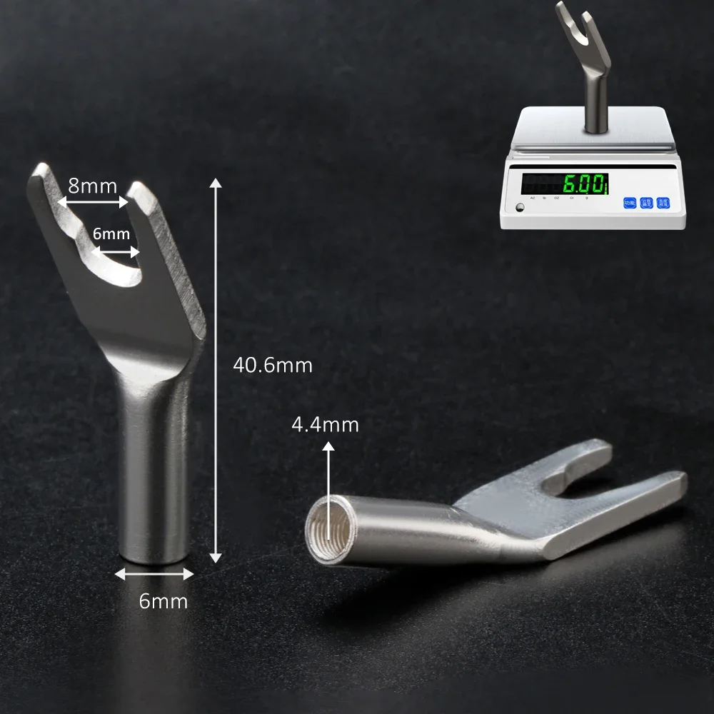 Prémio cabo de altifalante prateado, adaptador de plugue banana, condutor de latão com conectores série SureGrip, pacote de 2, 4pcs, China