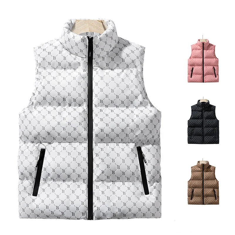 New Men Vest Jacket Warm Sleeveless Jackets Winter Waterproof Zipper Coat Autumn Stand-up Collar Casual Waistcoat Brand Clothing
