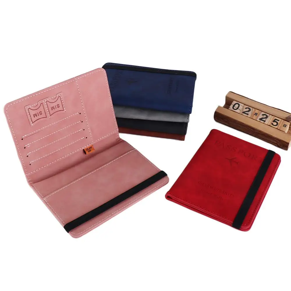 1 Pc Durable Leather Passport Book Simple Portable Wallet Document Outdoor Travel ID Card Holder Organizer Case Tools