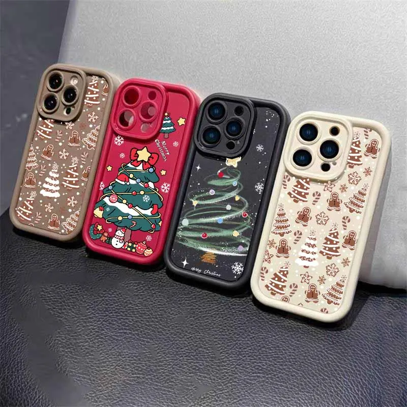 Phone Case For Realme 15 14 Pro 5G C71 C75 C53 C55 C63 C12 C20 C12 C21 11 12 13 Plus Cover Christmas Tree Snowman Silicone Sho