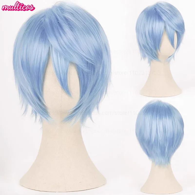 Farben Kurze Gerade Cosplay Perücke Layered Shaggy Flauschig Rot Rosa Braun Grün Blau Hitzebeständige Kunsthaar Party Anime Perücken – Detail 25