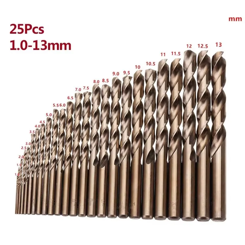 M35 cobalto 5% alta dureza haste reta torção broca ferramentas elétricas acessórios para metal furo de perfuração de aço inoxidável