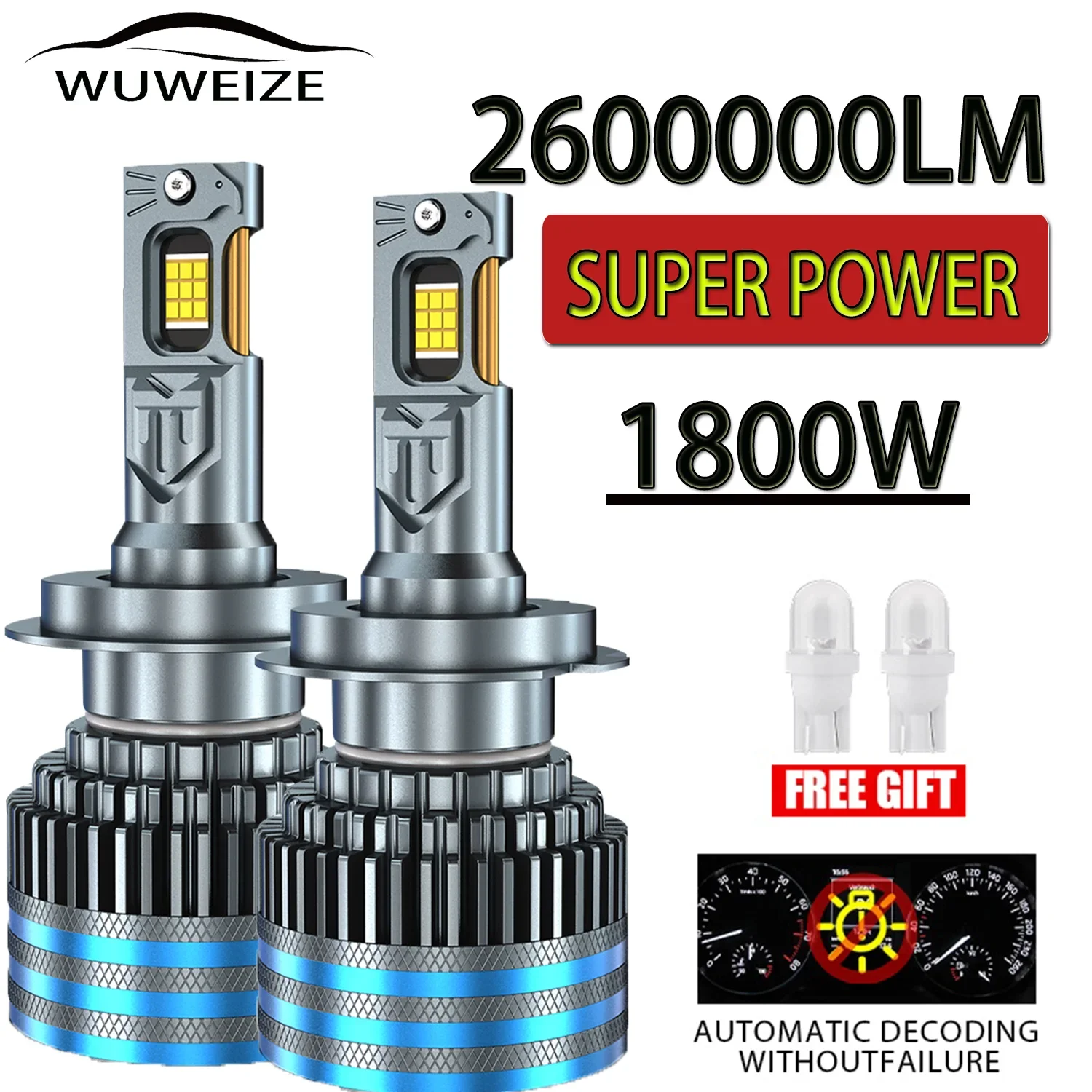 

WUWEIZE LED LED Headlights Car Headlamp Bulb 8860 CSP Chip Led 9005/HB3 9006/HB4 H1 H7 H4 H11 12V 24V 36V Headlight Lamp