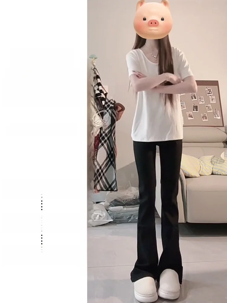 Schlankheits-Yogahose für Damen, Frühling, Sommer, 2022, hohe Taille, ausgestelltes Sport, lässig, Micro-Flare-Hose, elastisch, bequeme Passform