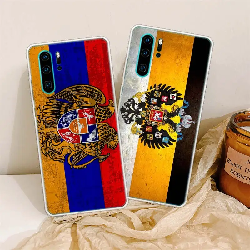 Russia Flag Emblem Phone Case For Huawei P50 Pro P40 P30 Lite P20 P10 Coque Mate 10 Lite 20 30 40 Pro Cover Capa Shell