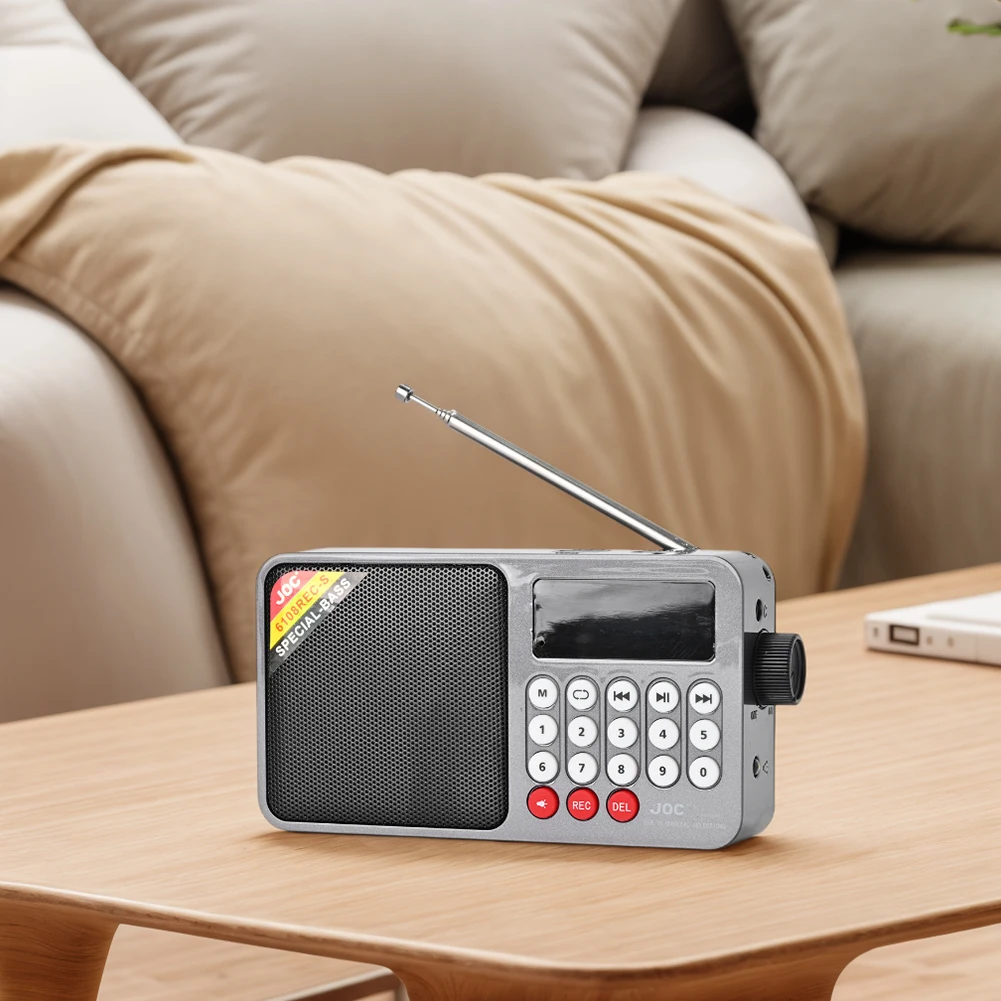 مشغل موسيقى MP3 يعمل بالطاقة الشمسية يدعم بطاقة TF ومحرك USB وراديو محمول مع شاشة عرض LED للمنزل في الهواء الطلق