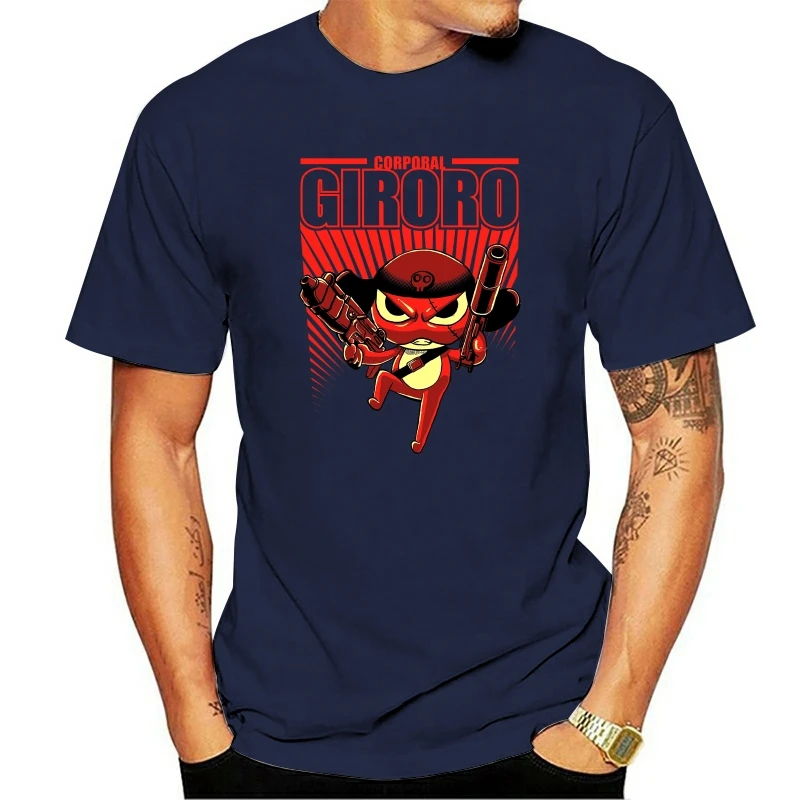 

Men Tee Shirt Corporal Giroro Vintage Pure Cotton Tee Shirt Keroro Cartoon Tshirt Crewneck Clothes Printed