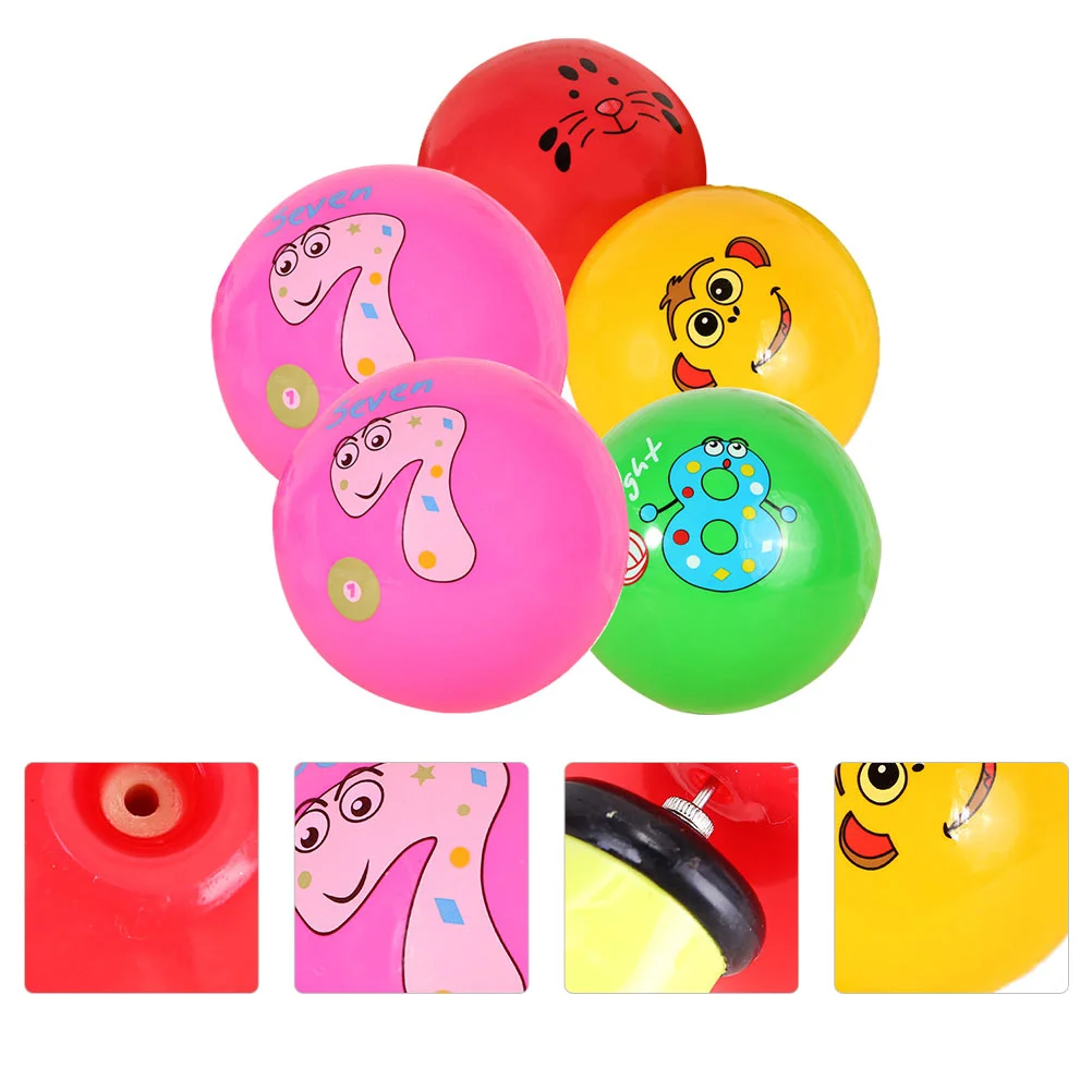 5 Pcs Kids Educational Toys Inflatable Ball Pat Children’s Childrens Balls Cartoon Pattern The