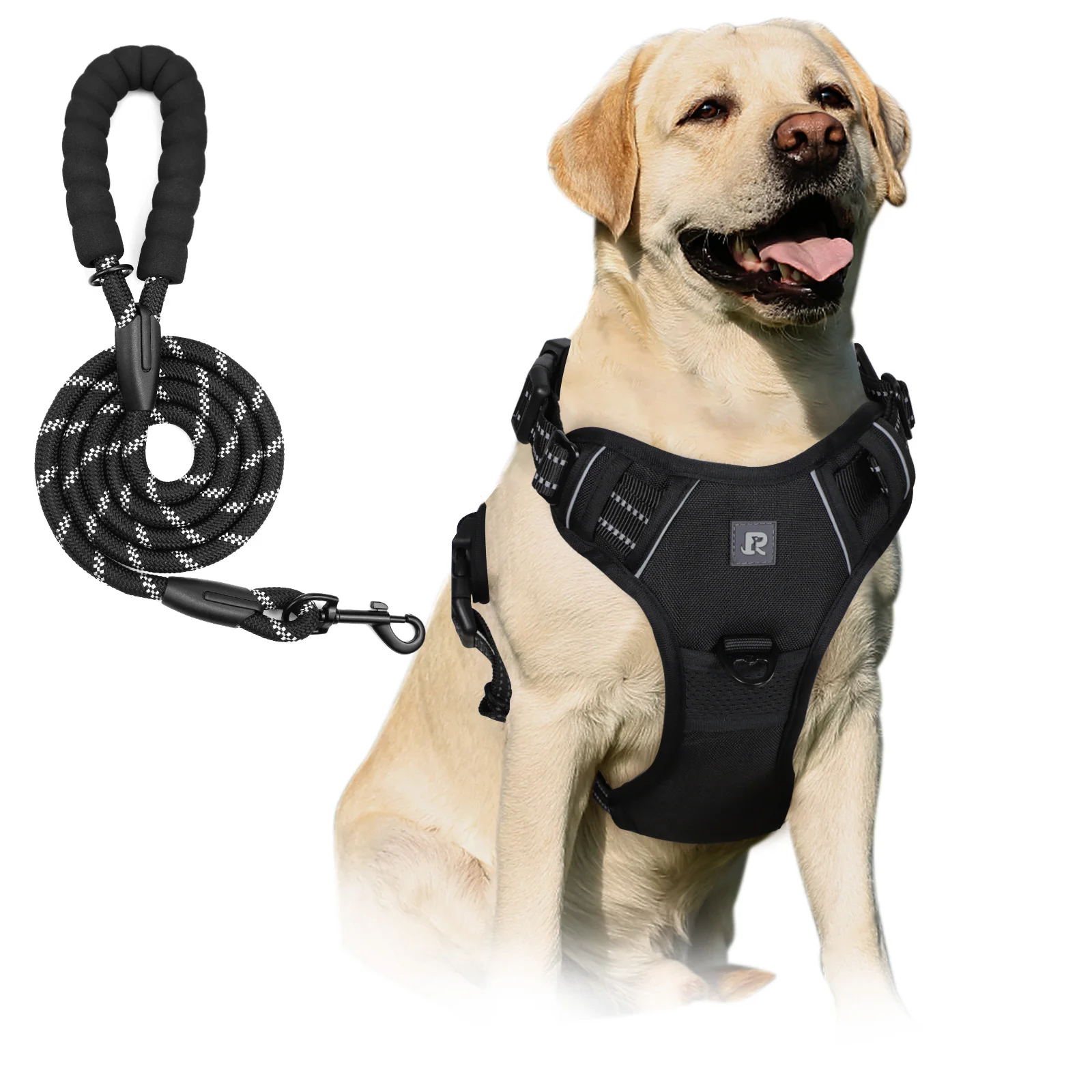 

Dog Harness and Leash Combo, Escape Proof No Pull Vest Harness, with 5 Feet Leash, Reflective Adjustable Soft Padded Pet Harness