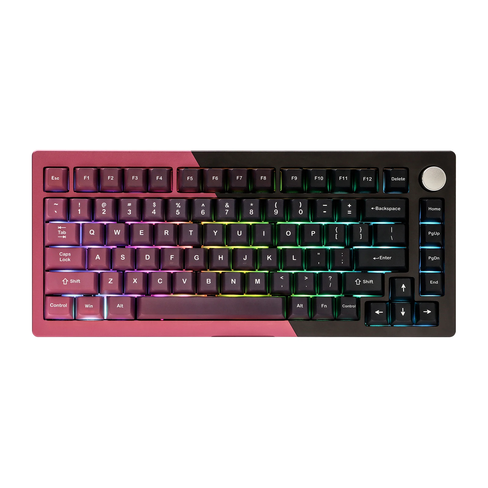 

KiiBOOM Loop 75 QMK/VIA 75% проводная/BT/2,4 ГГц с возможностью горячей замены прокладок, беспроводная алюминиевая механическая клавиатура с батареей 4000 мАч