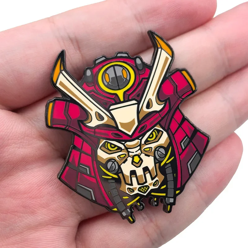 Japanese Samurai Mecha Brooch Fashion Punk Sci-fi Lapel Badge Collection Pin for Best Friends