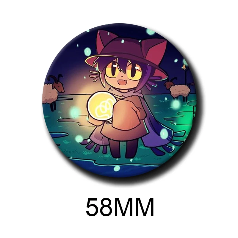 58mm Anime Niko Oneshot Soft Button Pin Niko Pancakes Funny Meme Cartoon Brooch Badge Bag Accessories Kawaii Gift For Kid