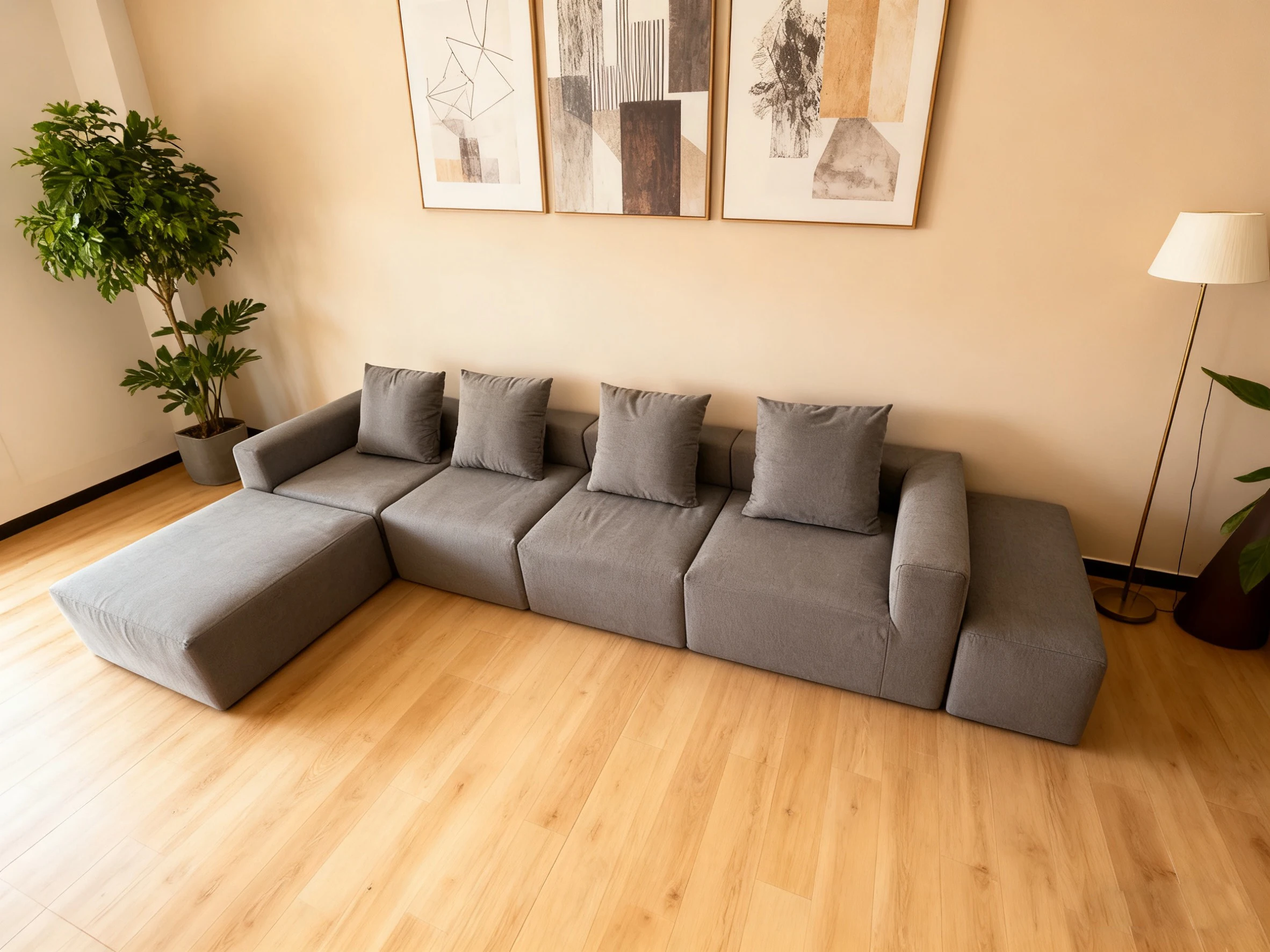 طقم أريكة وحدات بتصميم عصري، أريكة تجميع التعبئة والتغليف المفرغة لمجموعة أريكة ضغط غرفة المعيشة في الشقة