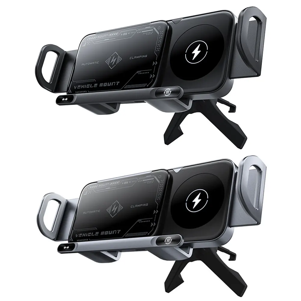 Car Wireless Charger One-Touch Rotatable Car Vent Phone Mount Auto Rotating Phone Holder for Smartphone/Pad/Foldable Phone