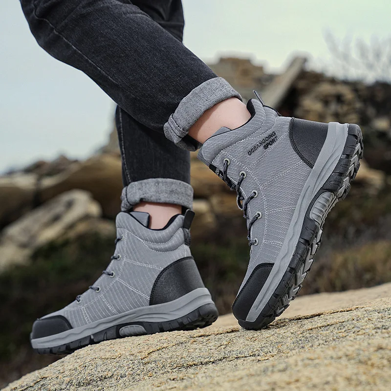 

Новые мужские зимние походные ботинки, водоотталкивающие зимние ботинки, уличная спортивная обувь, треккинговая обувь на флисовой подкладке