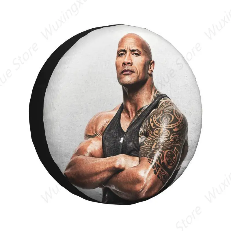 The Rock Face Dwayne Spare Tire Cover for Jeep Mitsubishi Pajero Famous Johnson SUV RV 4x4 Car Wheel Protectors Accessories