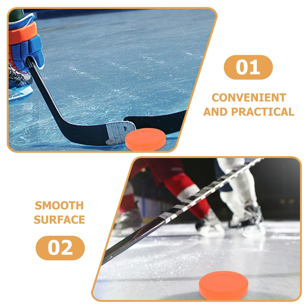 

4Pcs Plastic Ice Hockey Puck High Hardness Resilient Dense Texture Center Molded Uniform Hockey Supply for