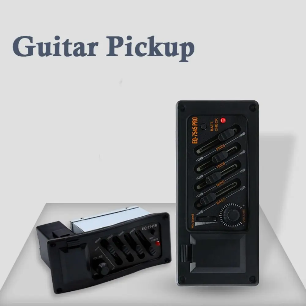 Nuevo pastilla de guitarra de 4 bandas EQ 7545R, preamplificador de guitarra acústica ajustable, accesorio de guitarra, sintonizador ecualizador EQ