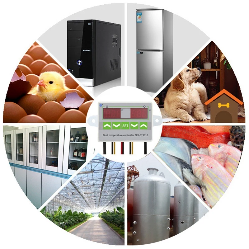 Hot TTKK ZFX-ST3012 LED Digital Dual Thermometer Temperature Controller Thermostat Incubator Microcomputer Dual