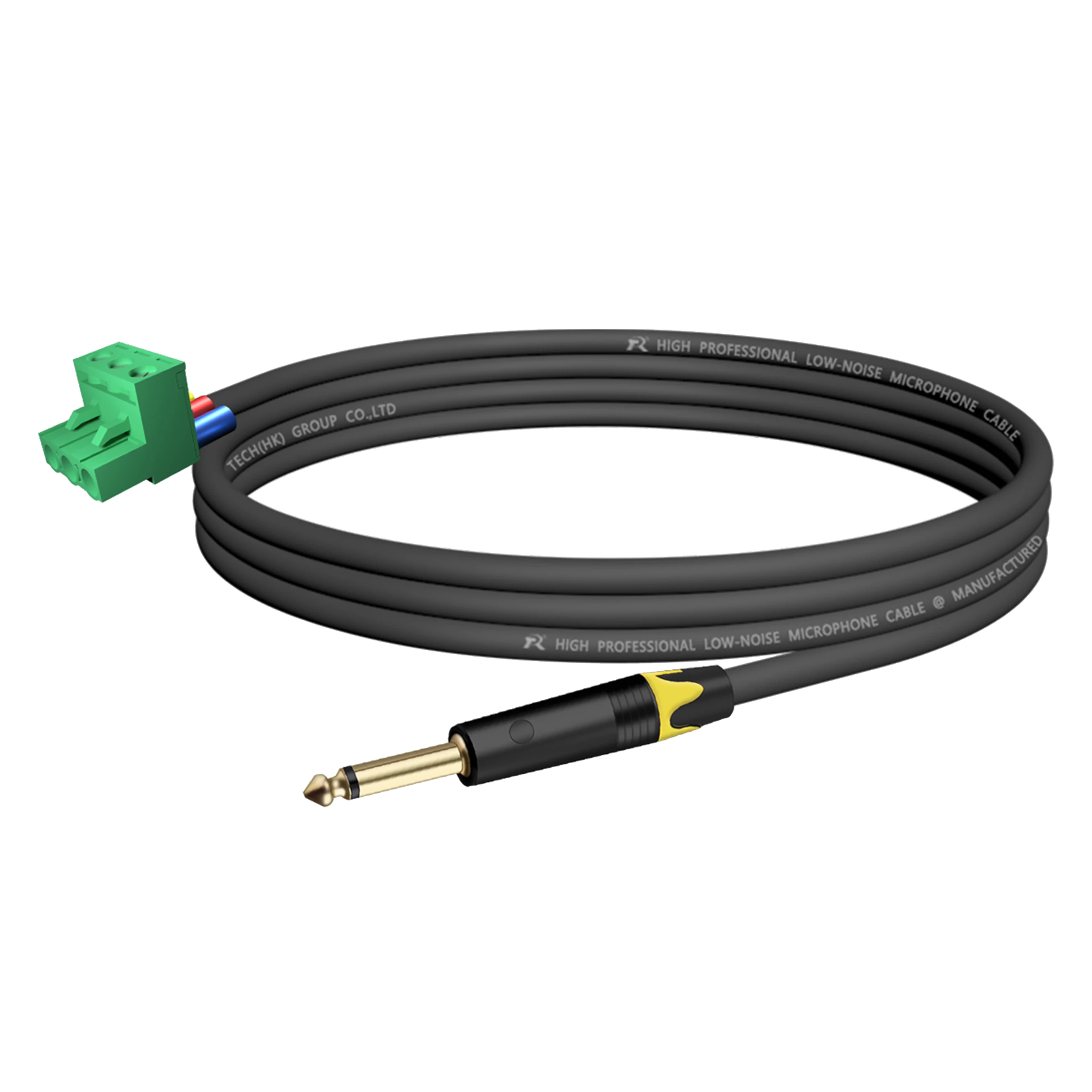 Phoenix Terminal Connector Audiokabel, 6,5 mm (1/4 Zoll) TS-Stecker auf 3-poliger 5,08 mm/0,2 Zoll Rastermaß PCB Phoenix, Mono-Audiokabel – Detail 11