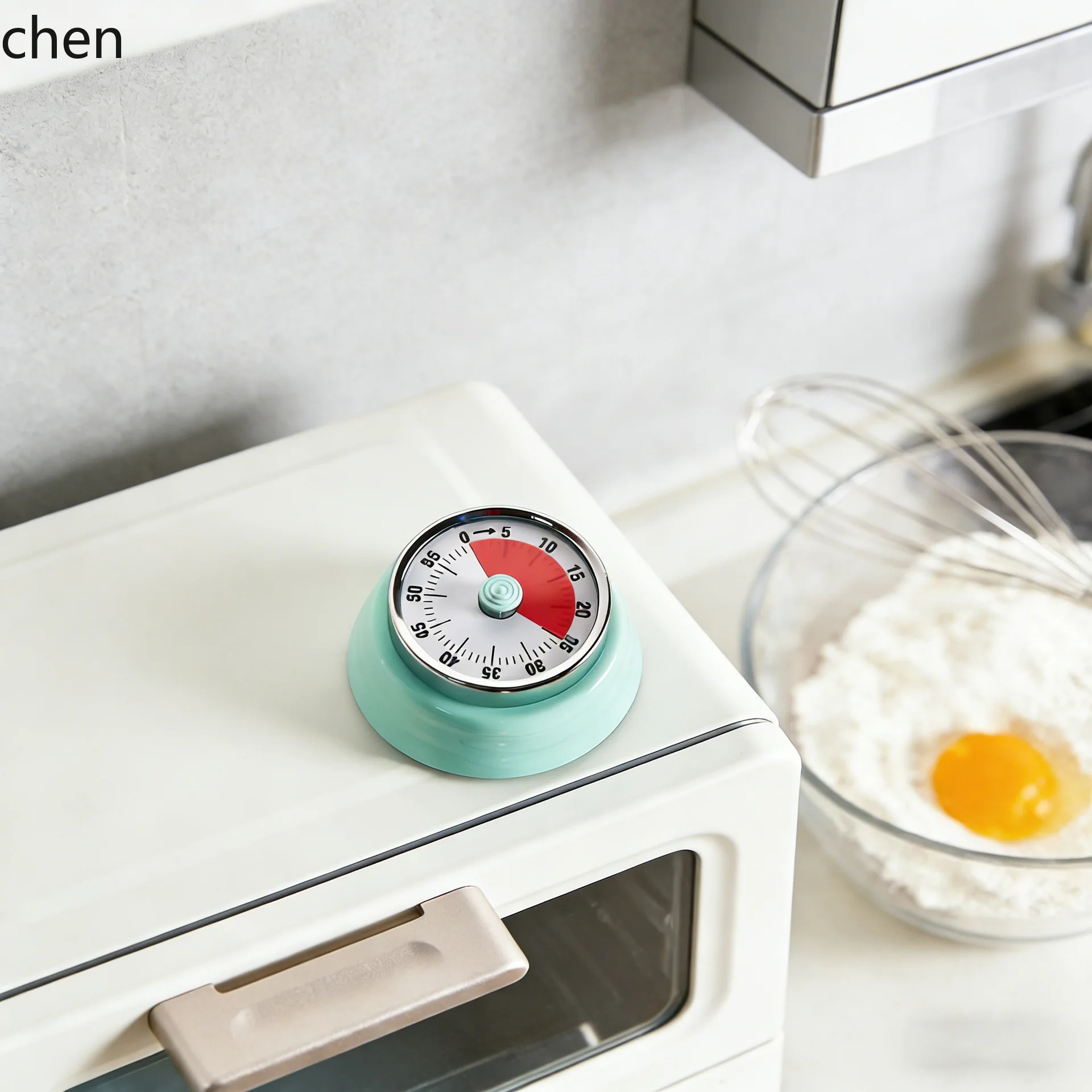 

Japanese-style magnetic mechanical timer - stainless steel kitchen timer with alarm and countdown function