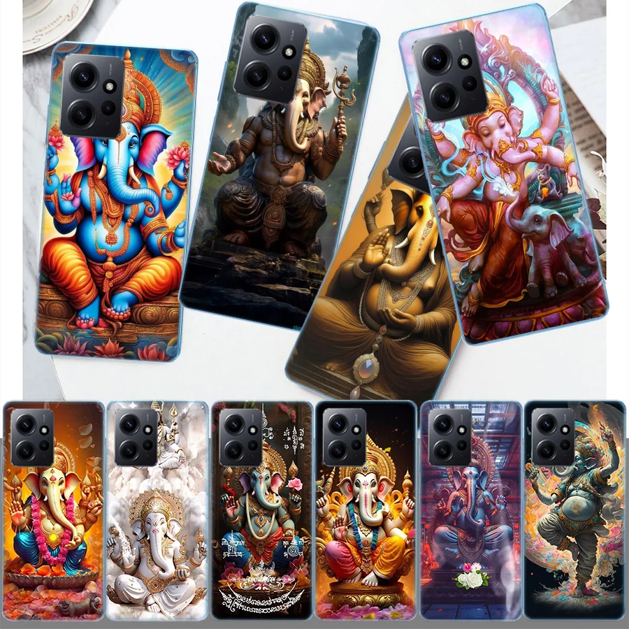 Ganesh lord Cover Case For Xiaomi Redmi Note 12S 12 11 Pro Plus 11T 11S 10 5G 10S 9 9T 9S 8 8T 7 5 Pro TPU Phone Clear Luxury Pl