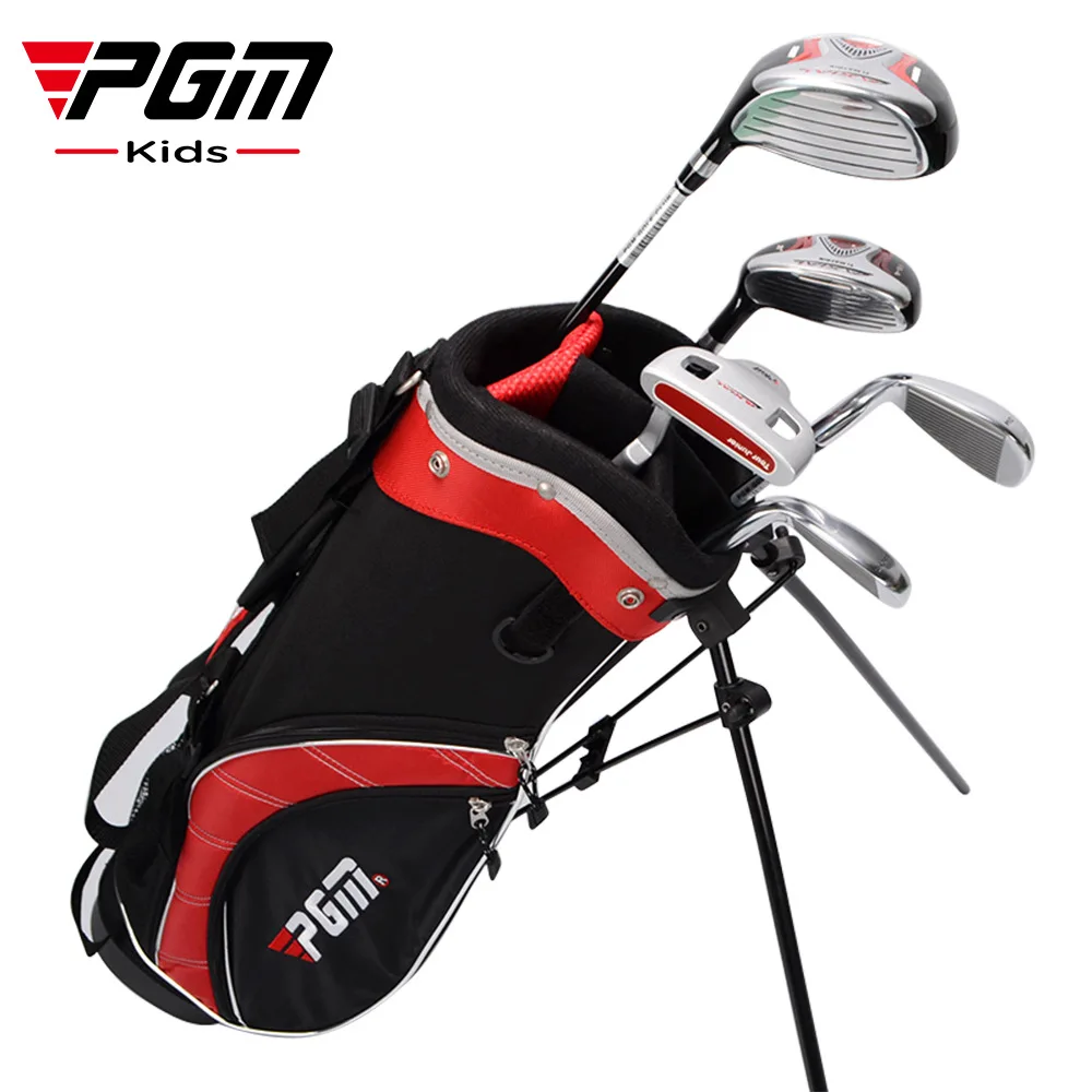 PGM Kids Golf Clubs Set chłopcy początkujący trening golfowy drewno żelazna huśtawka miotacz z torbą dzieci w wieku 3-12 lat JRTG003