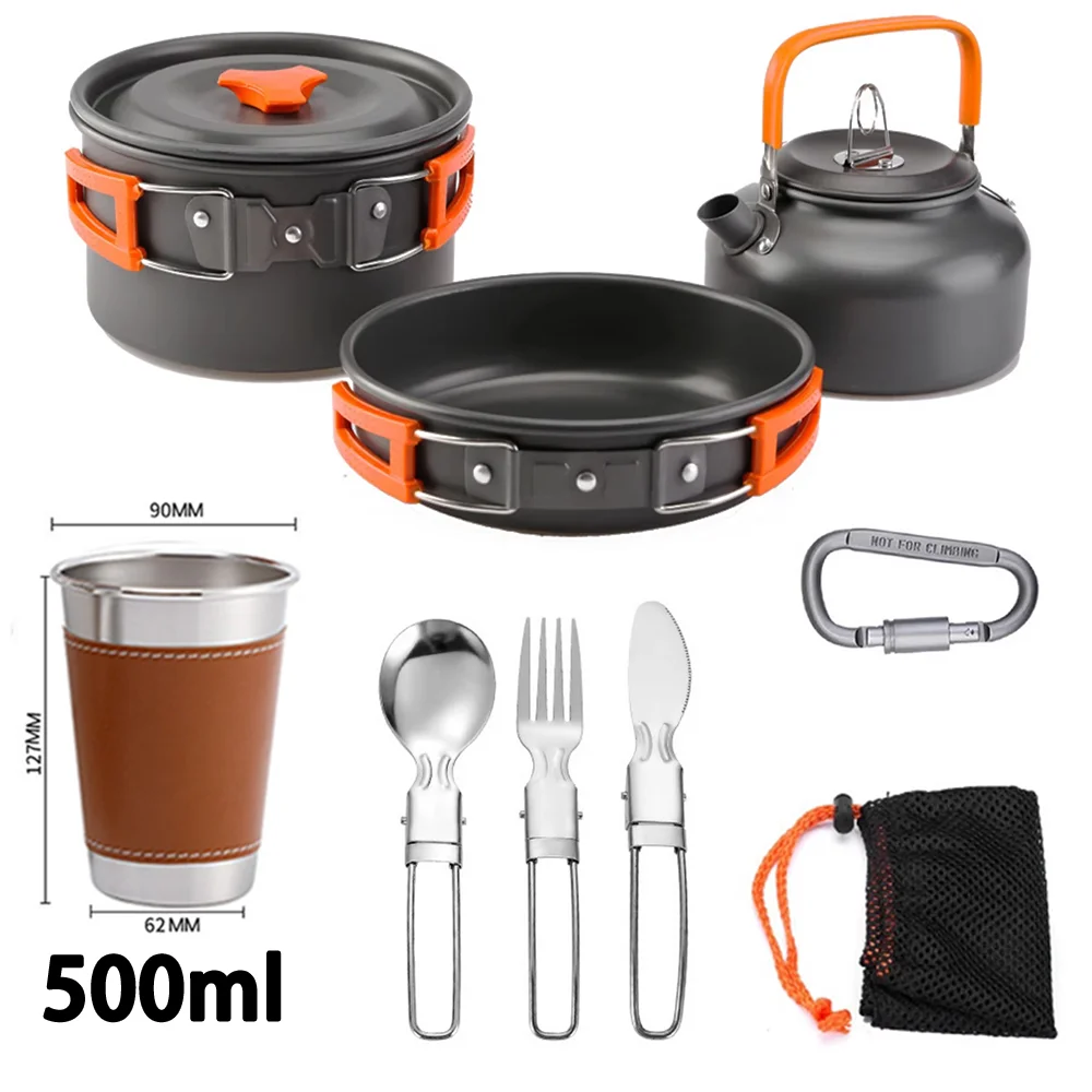 

1set Outdoor cookware camping cooking supplies aluminum alloy material foldable cookware outdoor camping travel supplies
