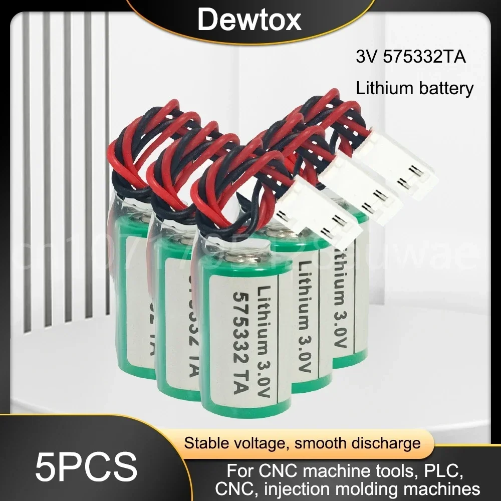 5PCS 575332TA 6FC5247-0AA18-0AA0 840D 810D 3V Lithium PLC Battery with White AMP Plug For Back-Up Batteries