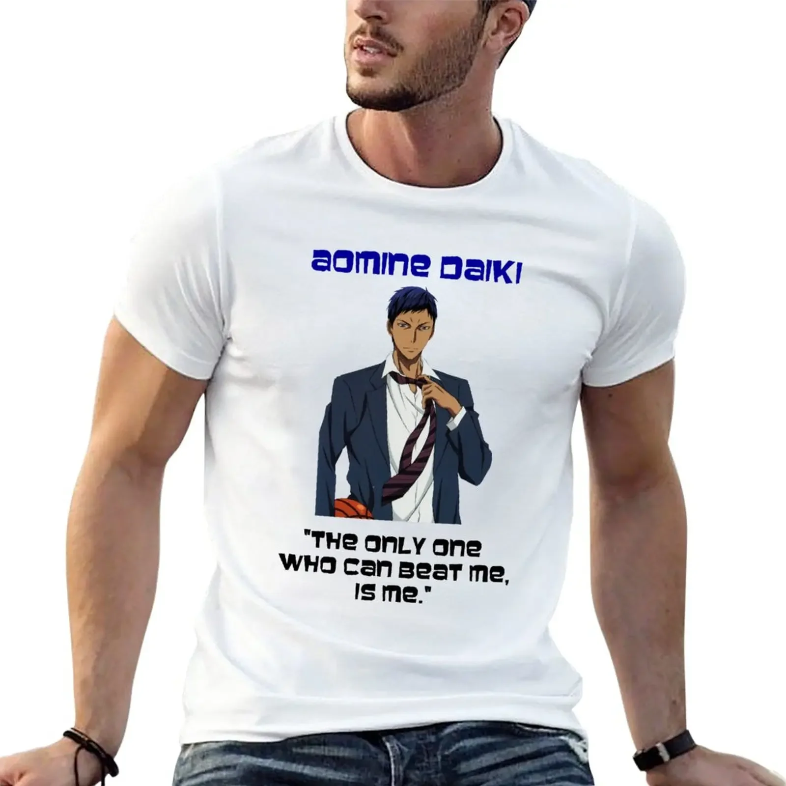 New aomine T-Shirt vintage anime shirt oversized mens workout shirts