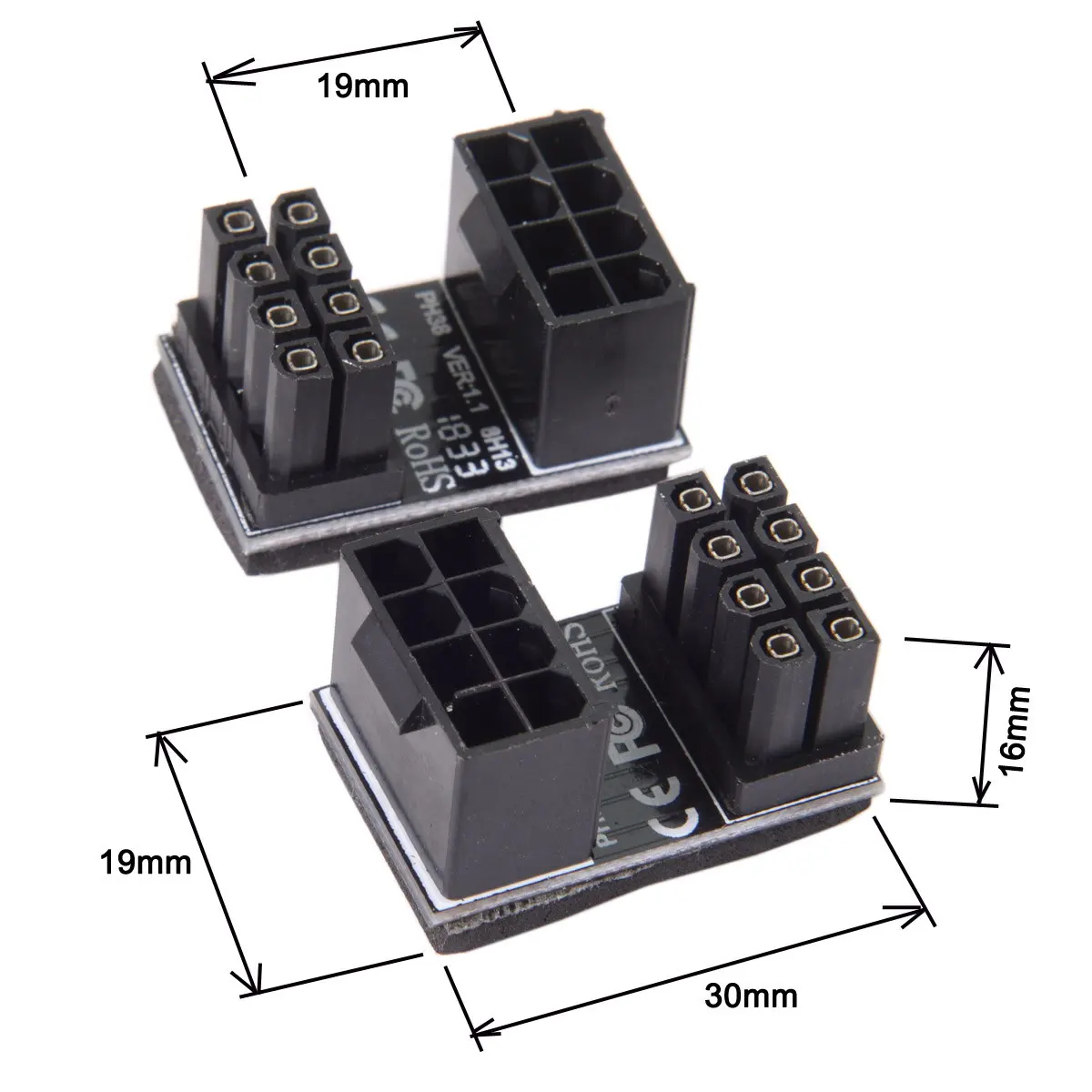 CY ATX 8Pin Female to 8pin Male 180 Degree Angled Power Adapter for Desktops Graphics Card ATX 8 Pin Connector Converter Power