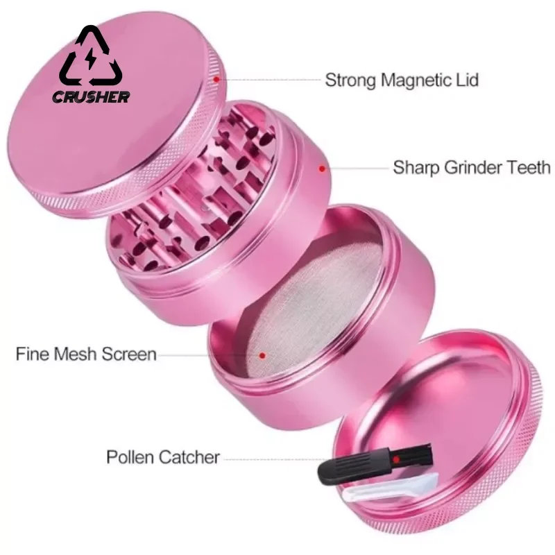 CRUSHER Herb Tobacco Grinder 4 Layer Aluminum Alloy Manual Grass 40mm Spice Herbal Cutter Grinders for Smoking Pipe Accessories