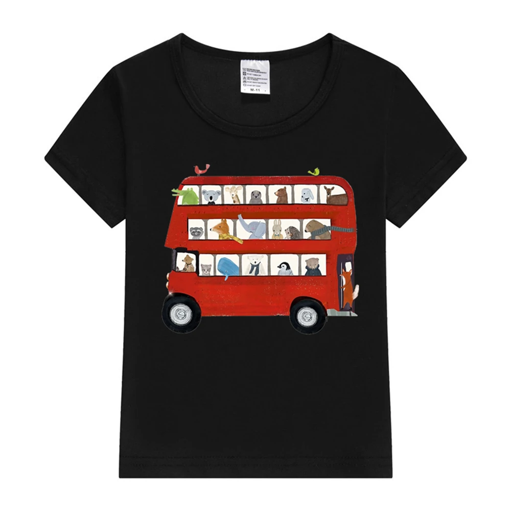 

the big little red bus Baby T-Shirt Fashion T-Shirts Graphic Black Boys Girls Summer Short Sleeve Shirt Child Anime Tshirt
