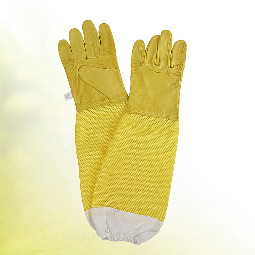 قفازات مقاومة للنحل عالية الجودة، مادة قوية مقاومة للاهتراء، مثالية للعمل المنفوخ وإدارة المستعمرة، تربية النحل، جلد الغنم