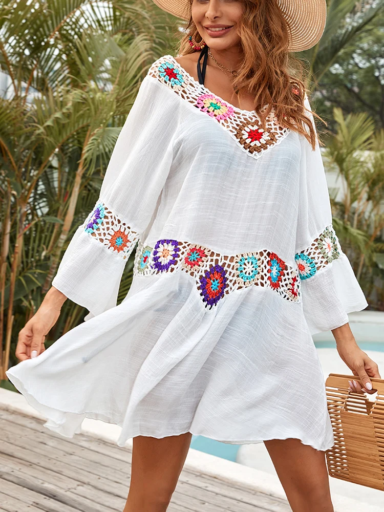 여성 섹시한 크로 셰 뜨개질 비치 커버 업 여름 커버 긴 니트 비치웨어 수영복 업 비치 드레스 여름 수영복 비치웨어