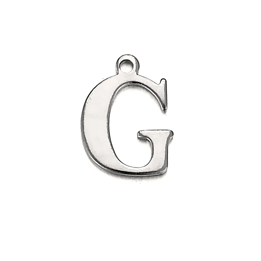 20 stks Rvs Letter Charm Initial Charms Enkele Alfabet Kralen Hangers voor Ketting Sieraden Maken DIY Groothandel