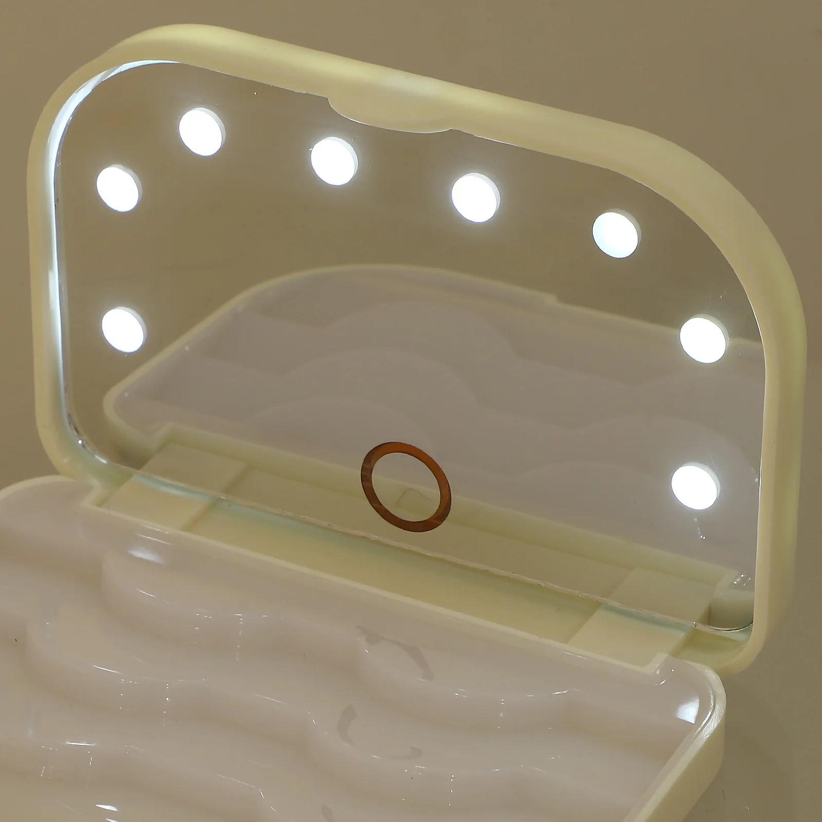 False Eyelash Case LED Light Eyelash Box Mirror Lash Case Portable Empty Organizer for Beauty Storage on-The-Go Replacement