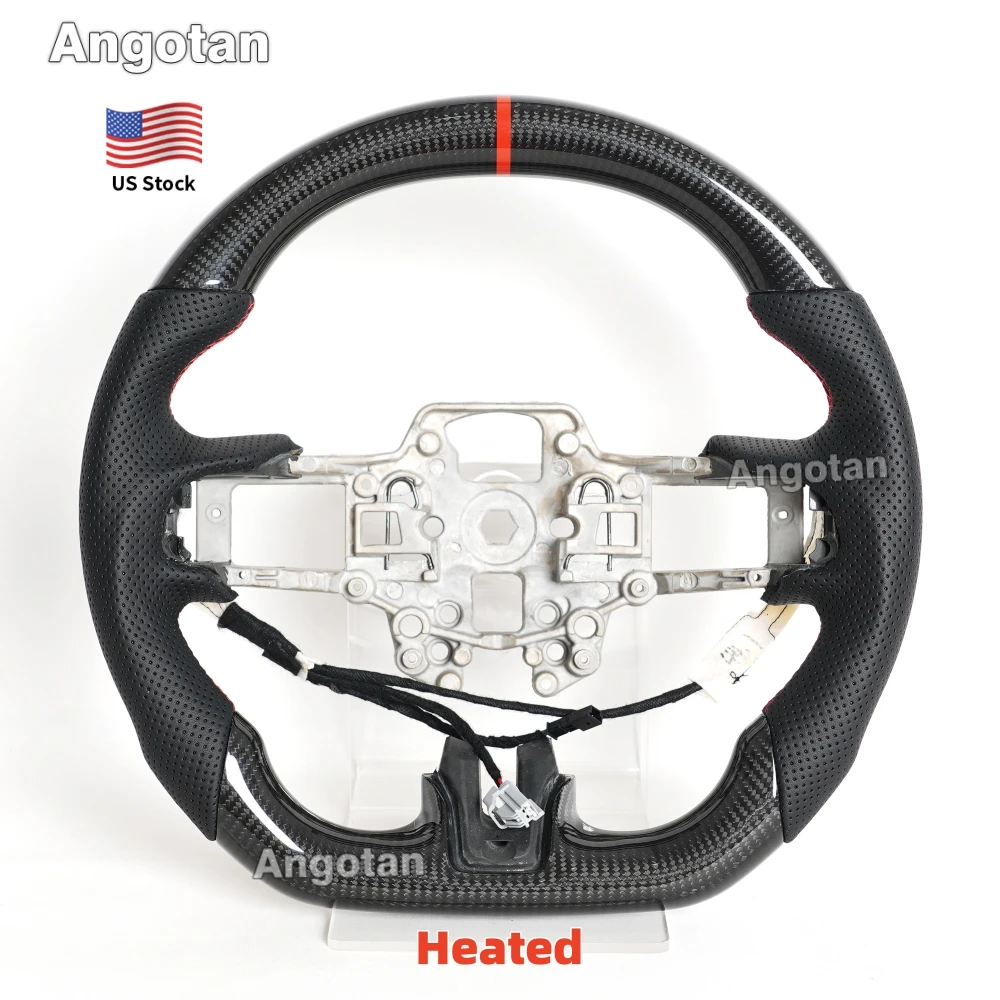 

Глянцевое рулевое колесо из настоящего углеродного волокна для Ford Mustang Ecoboost GT Shelby GT350 GT350r 2018-2023 с подогревом