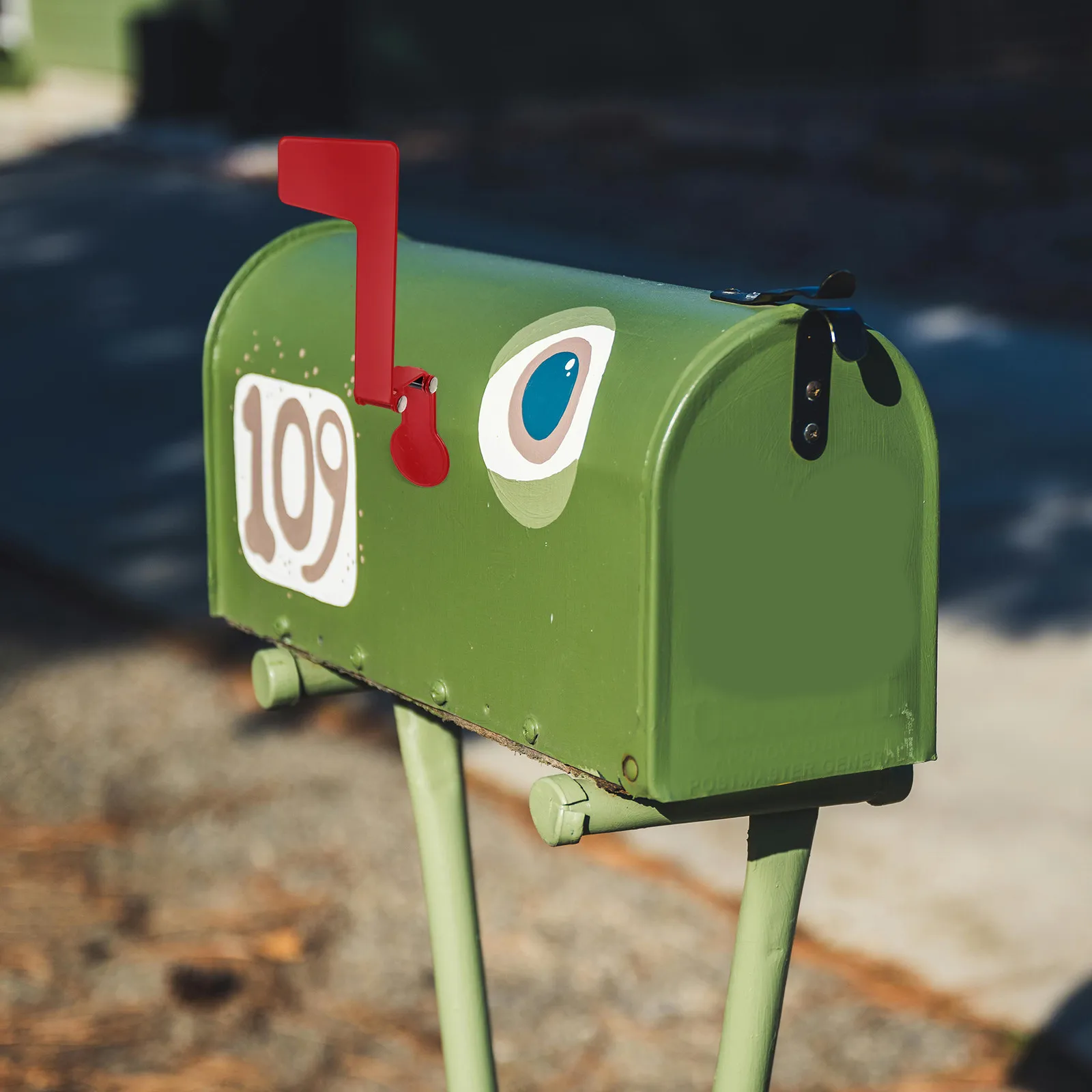 Stainless Steel Mailbox Flag Replacement - Foldable Red Metal Mailbox Indicator for Post Wall Mount Wood Stone Mailboxes Outdoor